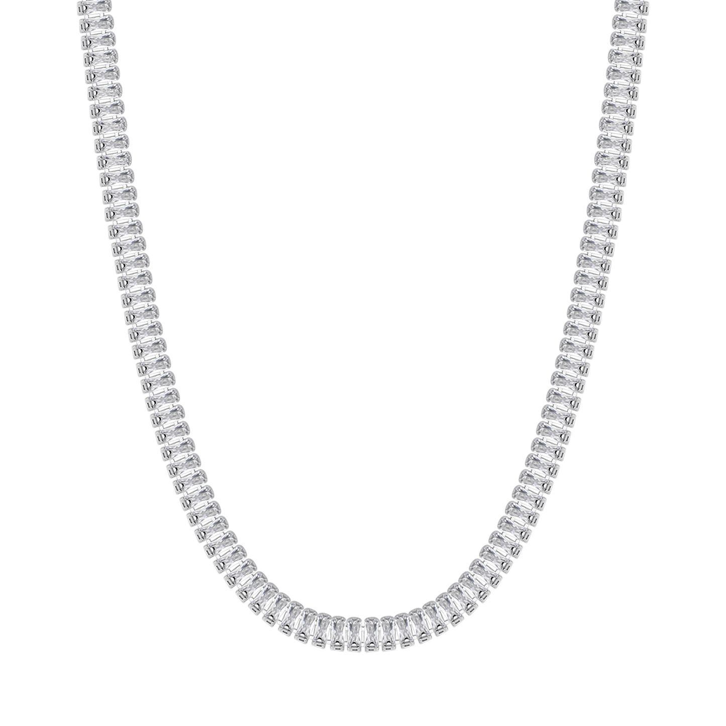 WOMAN'S TENNIS NECKLACE IN STEEL WITH WHITE BAGUETTE CRYSTALS Luca Barra