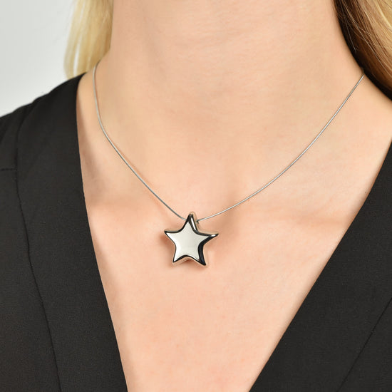 WOMAN'S NECKLACE IN STEEL WITH FULL STAR Luca Barra