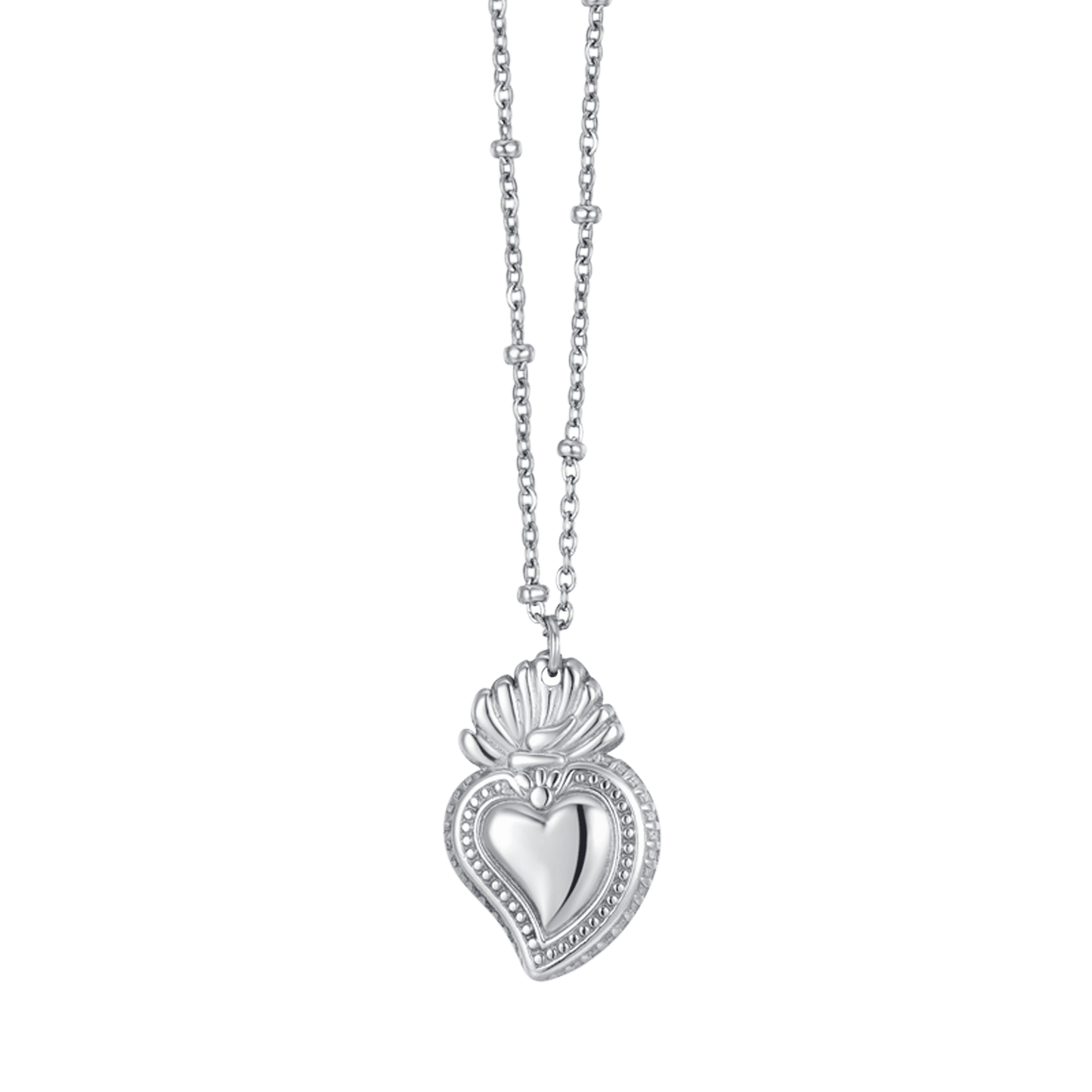 WOMAN'S NECKLACE IN STEEL WITH SACRED HEART Luca Barra