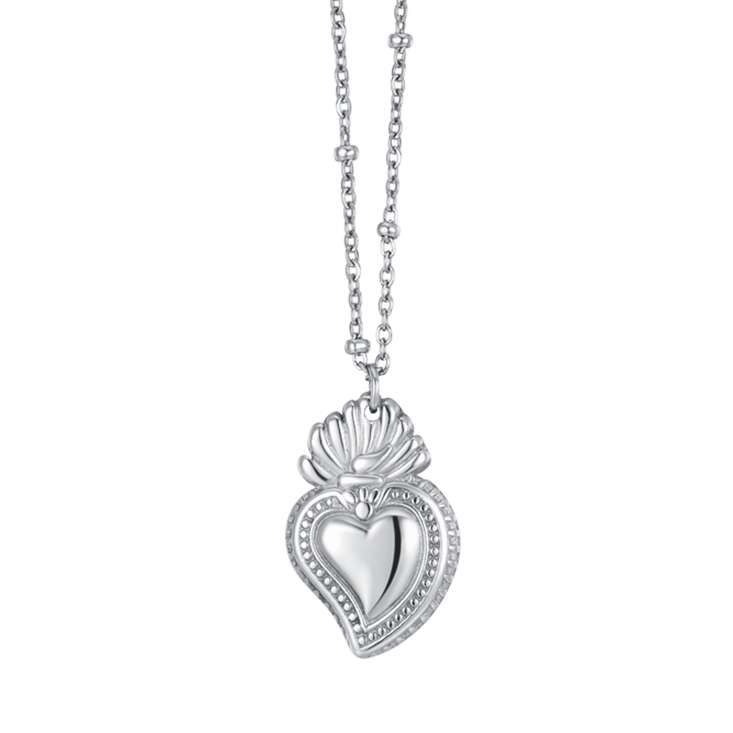 WOMAN STEEL NECKLACE WITH SACRED HEART
