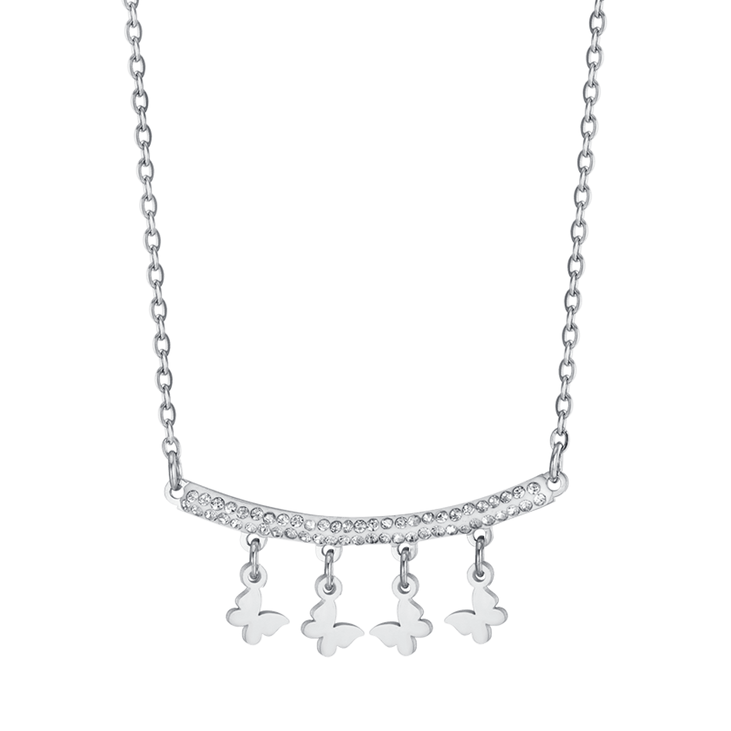 women's steel necklace with butterfly pendants Luca Barra