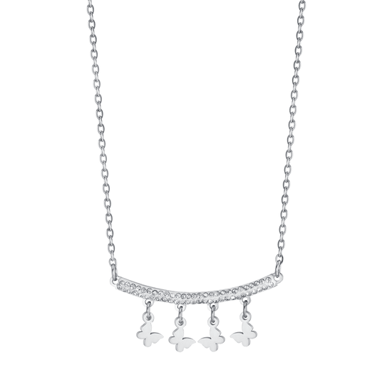 WOMEN'S STEEL NECKLACE WITH BUTTERFLY PENDANTS