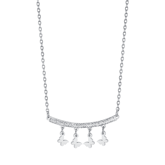 WOMEN'S STEEL NECKLACE WITH BUTTERFLY PENDANTS