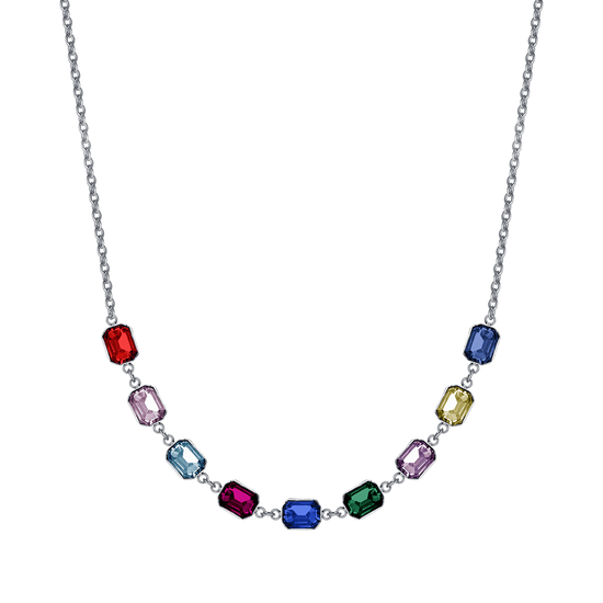 WOMAN'S NECKLACE IN STEEL WITH MULTICOLOR CRYSTALS Luca Barra