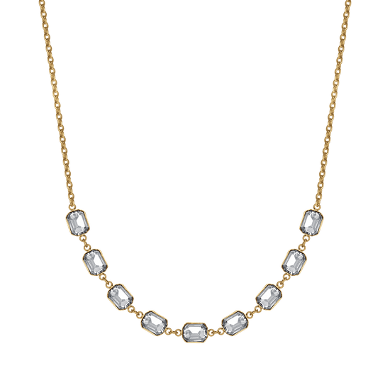 WOMAN'S NECKLACE IN IP GOLD STEEL WITH WHITE CRYSTALS Luca Barra