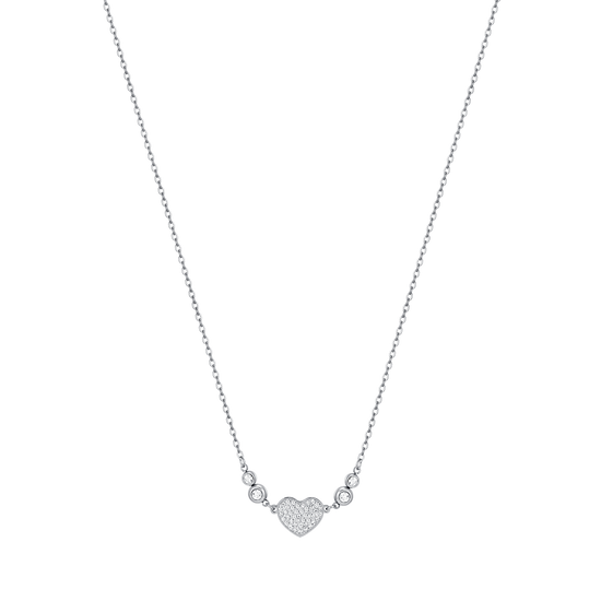 WOMAN'S NECKLACE IN STEEL WITH HEART WITH WHITE CRYSTALS Luca Barra