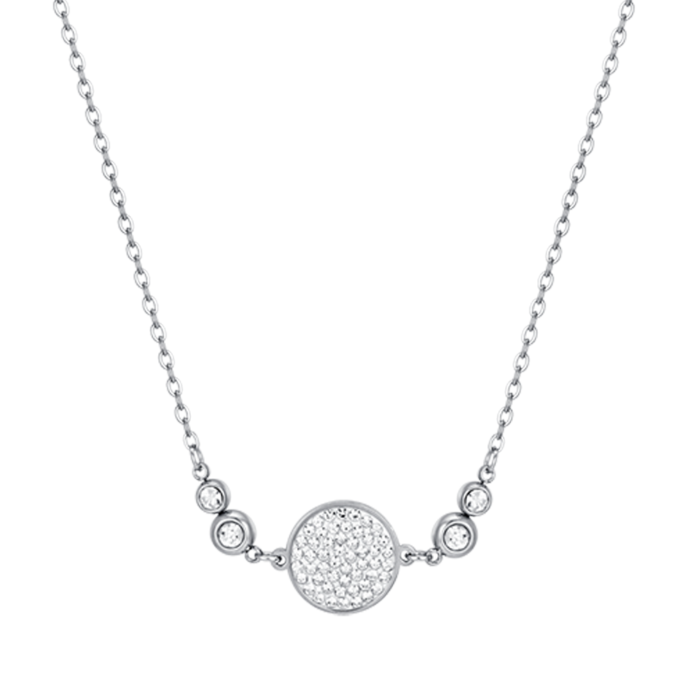 WOMAN'S NECKLACE IN STEEL WITH ELEMENT WITH WHITE CRYSTALS Luca Barra