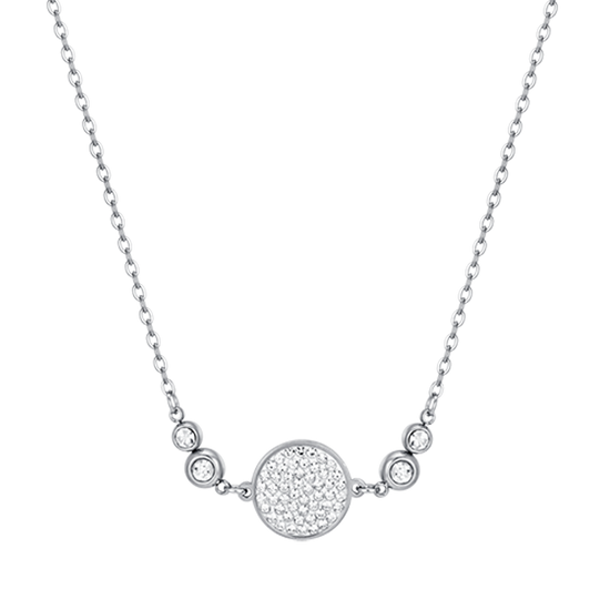 WOMEN'S STEEL NECKLACE WITH WHITE CRYSTAL ELEMENT