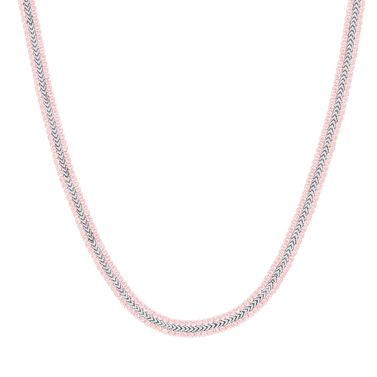 COLLANA  TENNIS DONNA IN ACCIAIO CON CRISTALLI ROSA Luca Barra