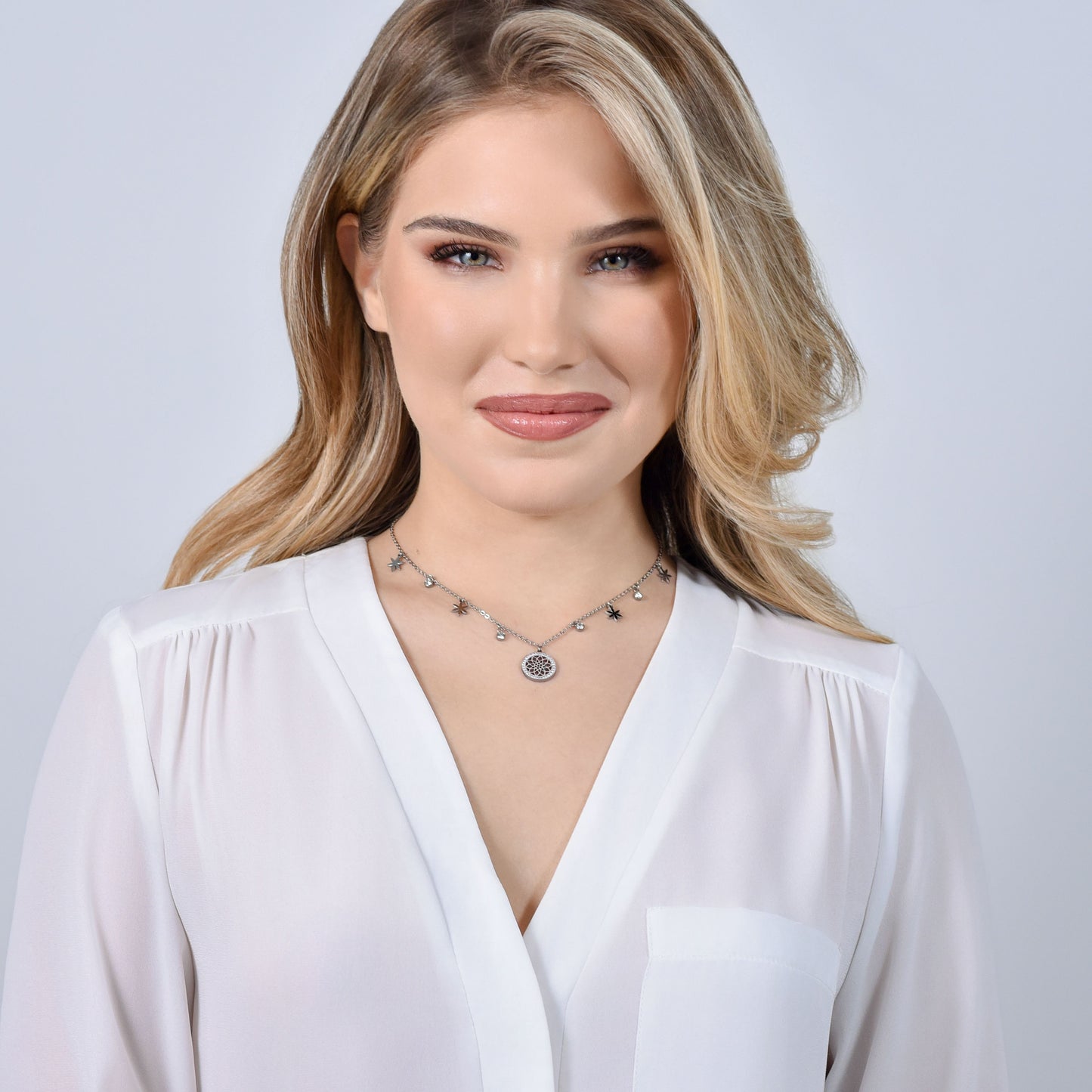 WOMEN'S STEEL FLOWER OF LIFE NECKLACE