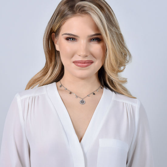 WOMEN'S STEEL FLOWER OF LIFE NECKLACE