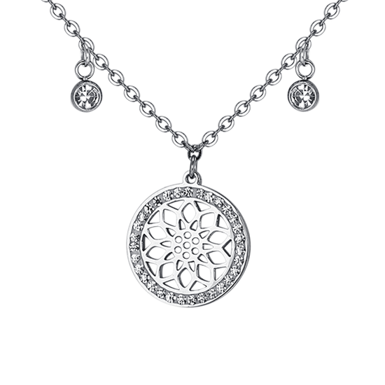 Upload image to Gallery WOMAN'S NECKLACE IN STEEL FLOWER OF LIFE
