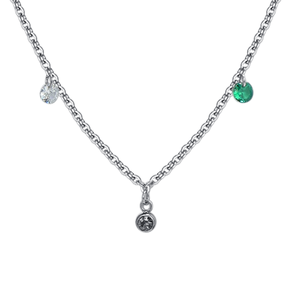 MULTICOLOR CRYSTALS STEEL WOMEN'S NECKLACE
