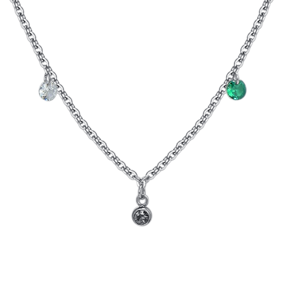 MULTICOLOR CRYSTALS STEEL WOMEN'S NECKLACE