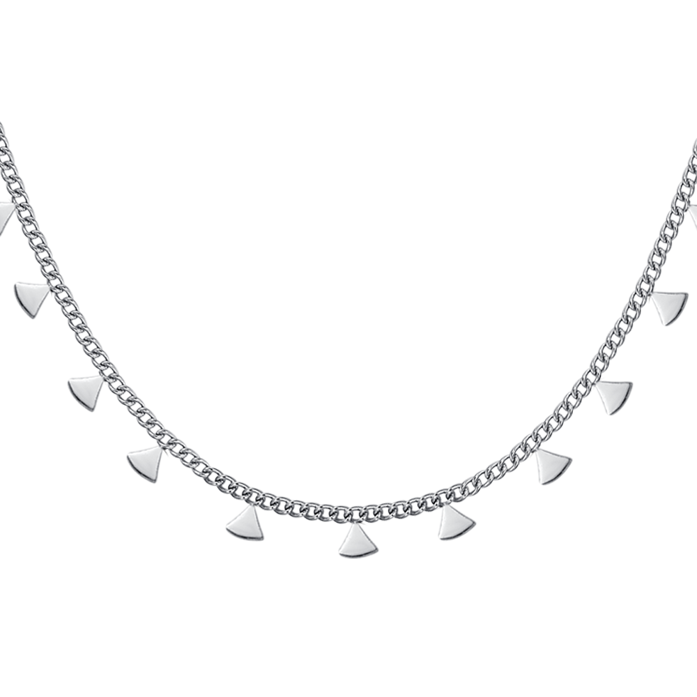 STEEL WOMEN'S NECKLACE WITH TRIANGLES