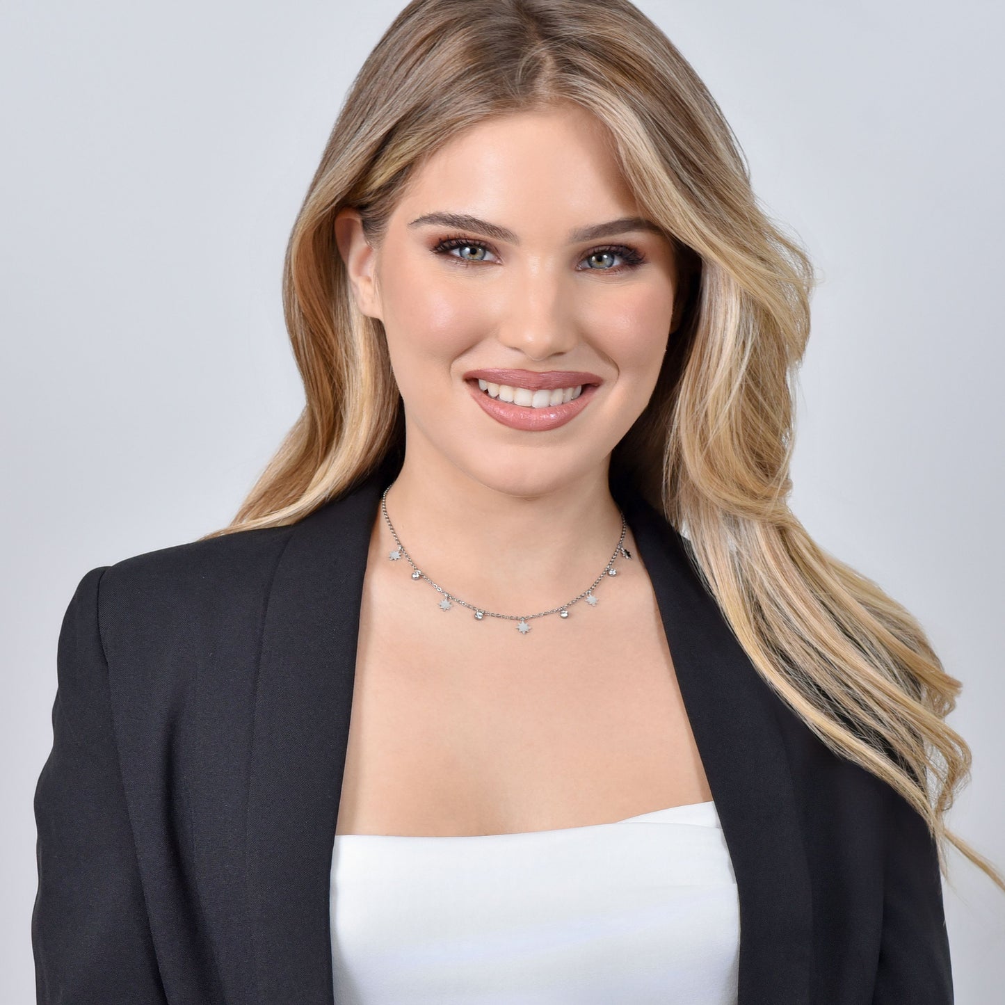 SISSI STAR STEEL WOMEN'S NECKLACE WITH CRYSTALS