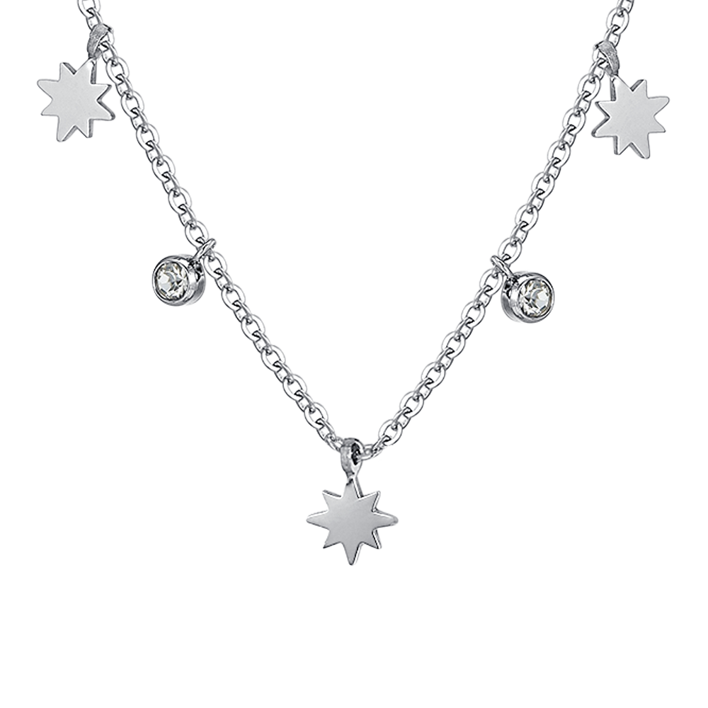 SISSI STAR STEEL WOMEN'S NECKLACE WITH CRYSTALS