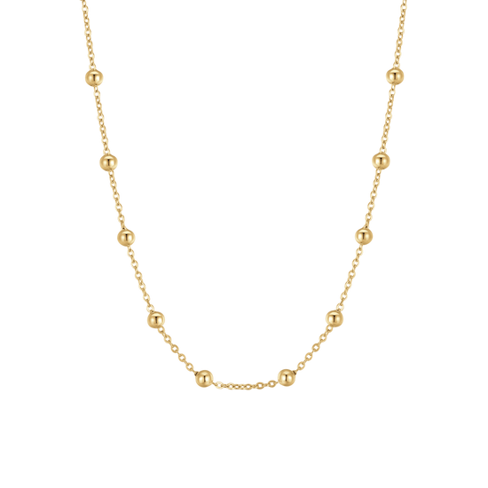 COLLANA DONNA IN ACCIAIO IP GOLD CON SFERE