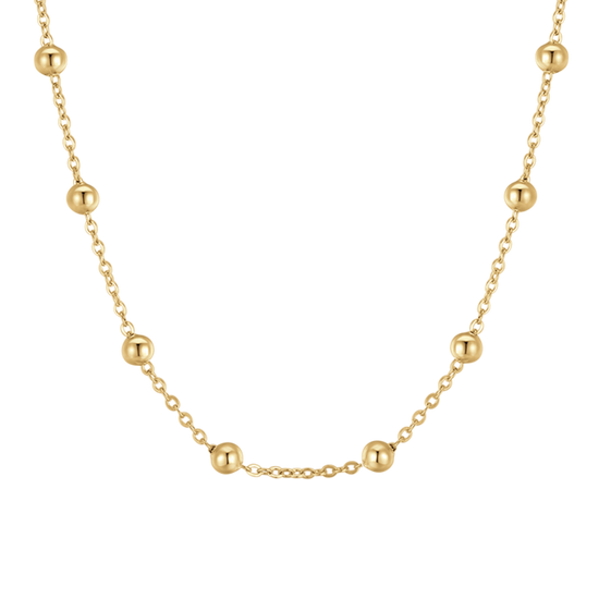 COLLANA DONNA IN ACCIAIO IP GOLD CON SFERE