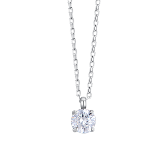 Carica immagine nella Galleria COLLANA DONNA IN ACCIAIO  CON CRISTALLO BIANCO

