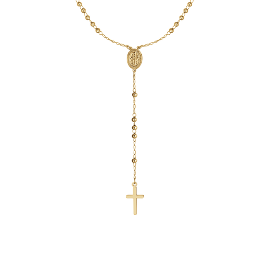 COLLANA DONNA ROSARIO  IN ACCIAIO IP GOLD