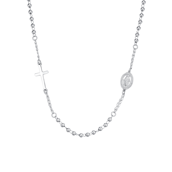 COLLANA DONNA ROSARIO IN ACCIAIO