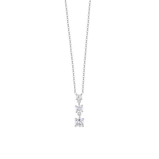 COLLANA DONNA IN ACCIAIO CON ZIRCONI BIANCHI