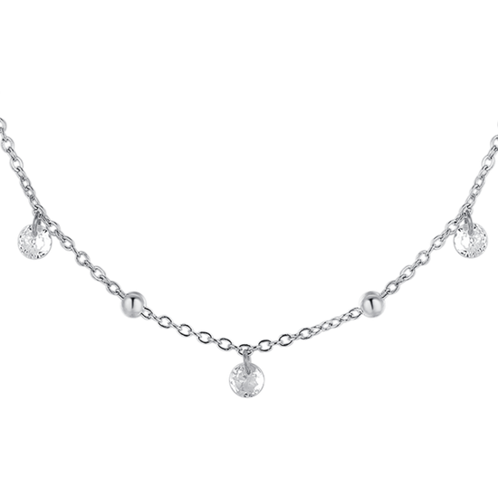COLLANA DONNA IN ACCIAIO CON ZIRCONI BIANCHI