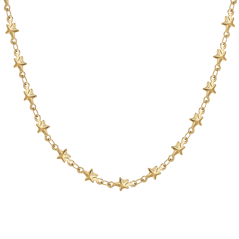 IP GOLD STEEL WOMEN'S NECKLACE WITH STARS