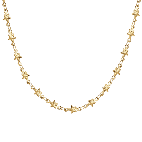 IP GOLD STEEL WOMEN'S NECKLACE WITH STARS