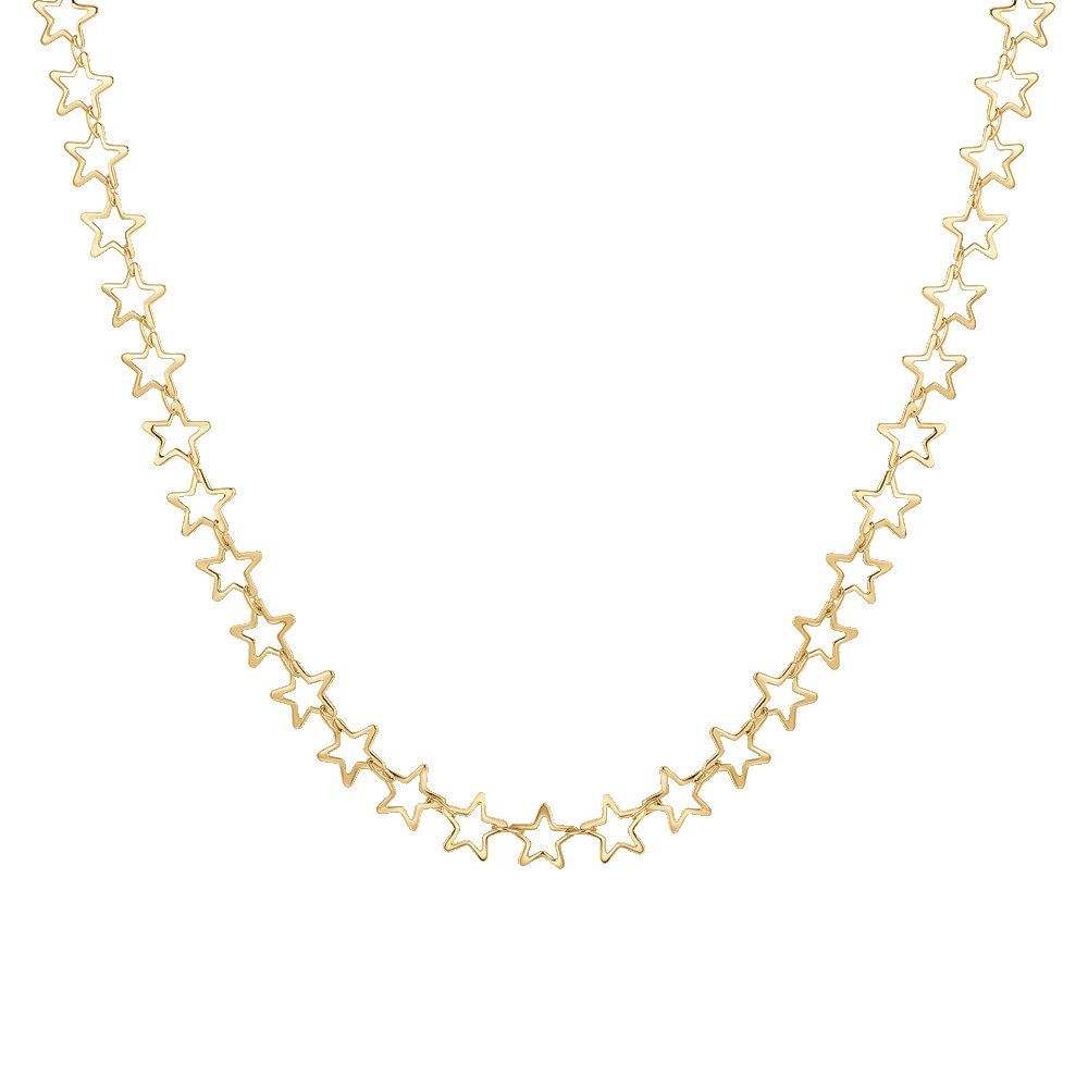 IP GOLD STEEL WOMEN'S NECKLACE WITH STARS