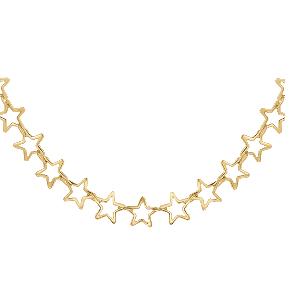 IP GOLD STEEL WOMEN'S NECKLACE WITH STARS