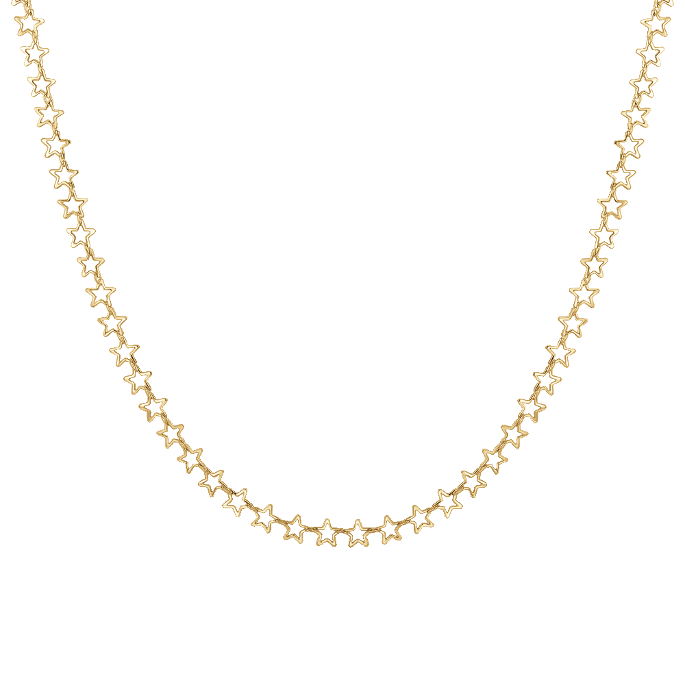 IP GOLD STEEL WOMEN'S NECKLACE WITH STARS