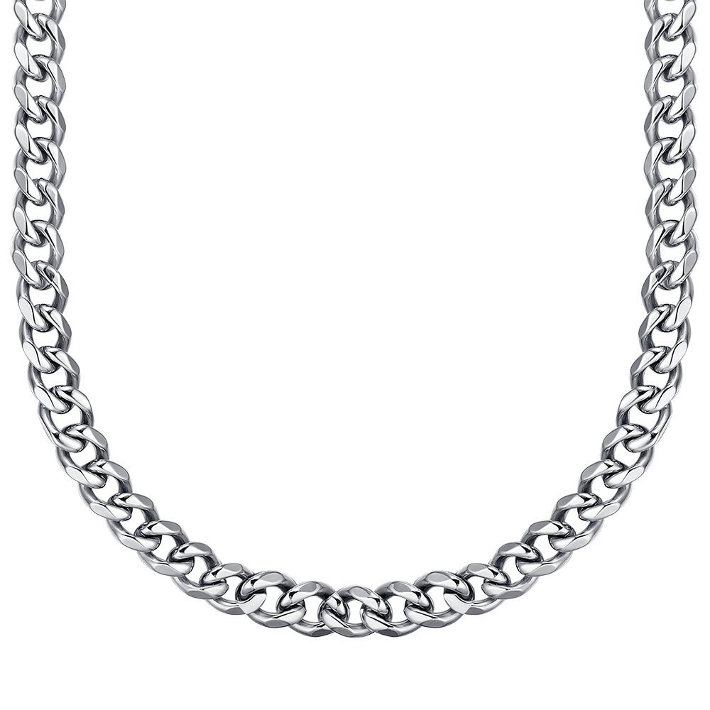 UNISEX STEEL NECKLACE WITH CHAIN MESH 11 MM Luca Barra