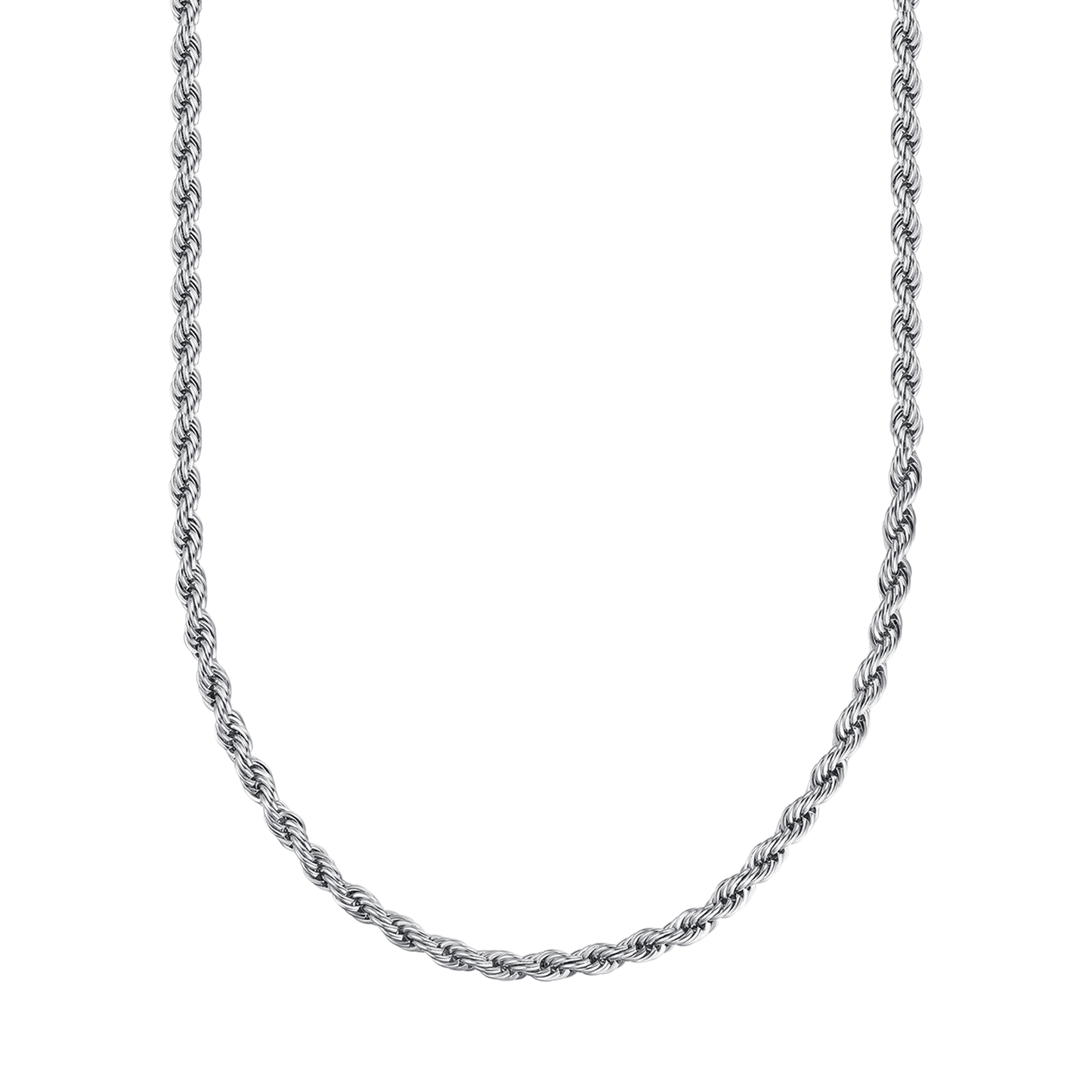 4MM IP GOLD STEEL UNISEX TORCHON NECKLACE