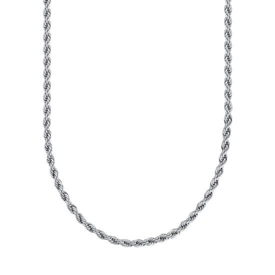 4MM IP GOLD STEEL UNISEX TORCHON NECKLACE