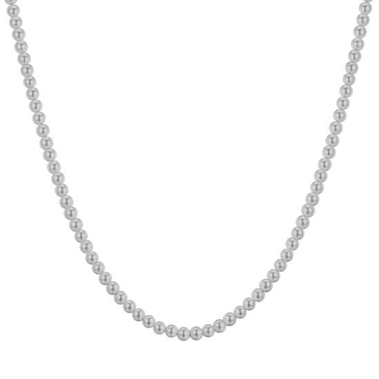STEEL MEN'S NECKLACE WITH GRAY PEARLS