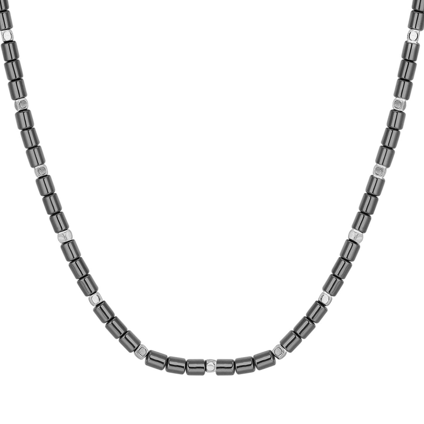 MEN'S STEEL NECKLACE WITH EMATITE IP GUN AND SILVER Luca Barra
