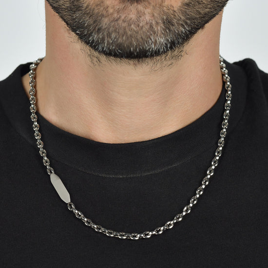 MAN'S STEEL NECKLACE WITH ELEMENT Luca Barra