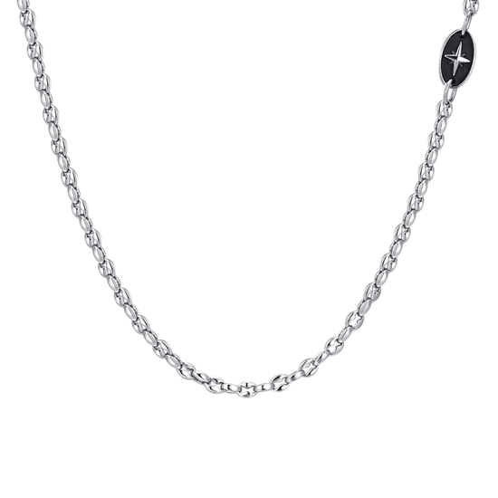 MEN'S STEEL NECKLACE WITH ROSE OF THE WINDS Luca Barra