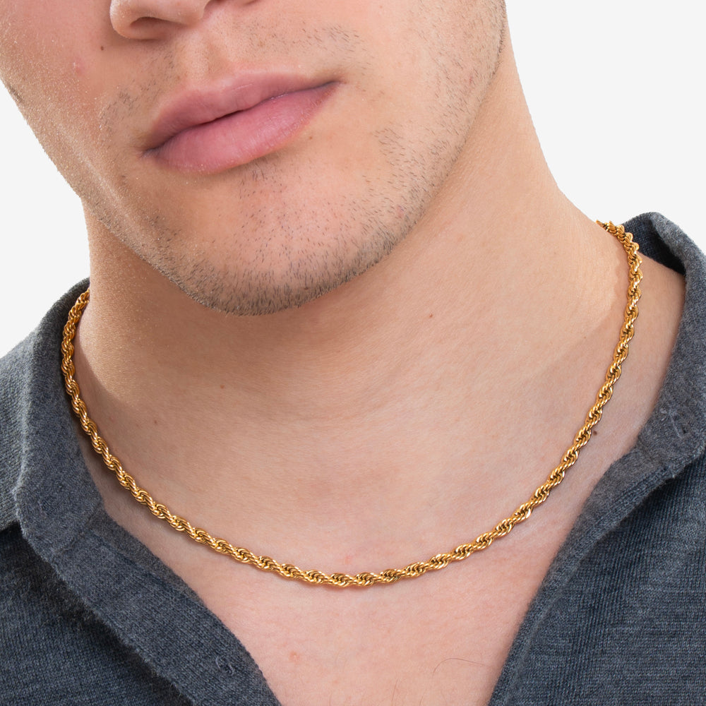 COLLANA UOMO IN ACCIAIO  IP GOLD