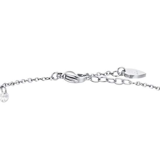WHITE CUBIC ZIRCONIA STEEL WOMEN'S ANKLET
