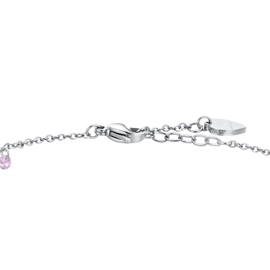 PINK ZIRCONIA STEEL WOMEN'S ANKLET