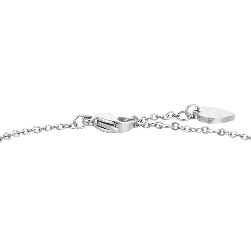 WOMEN'S ANKLET IN STEEL ZIRCON AND HEARTS