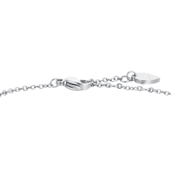 WOMEN'S ANKLET IN STEEL ZIRCON AND HEARTS