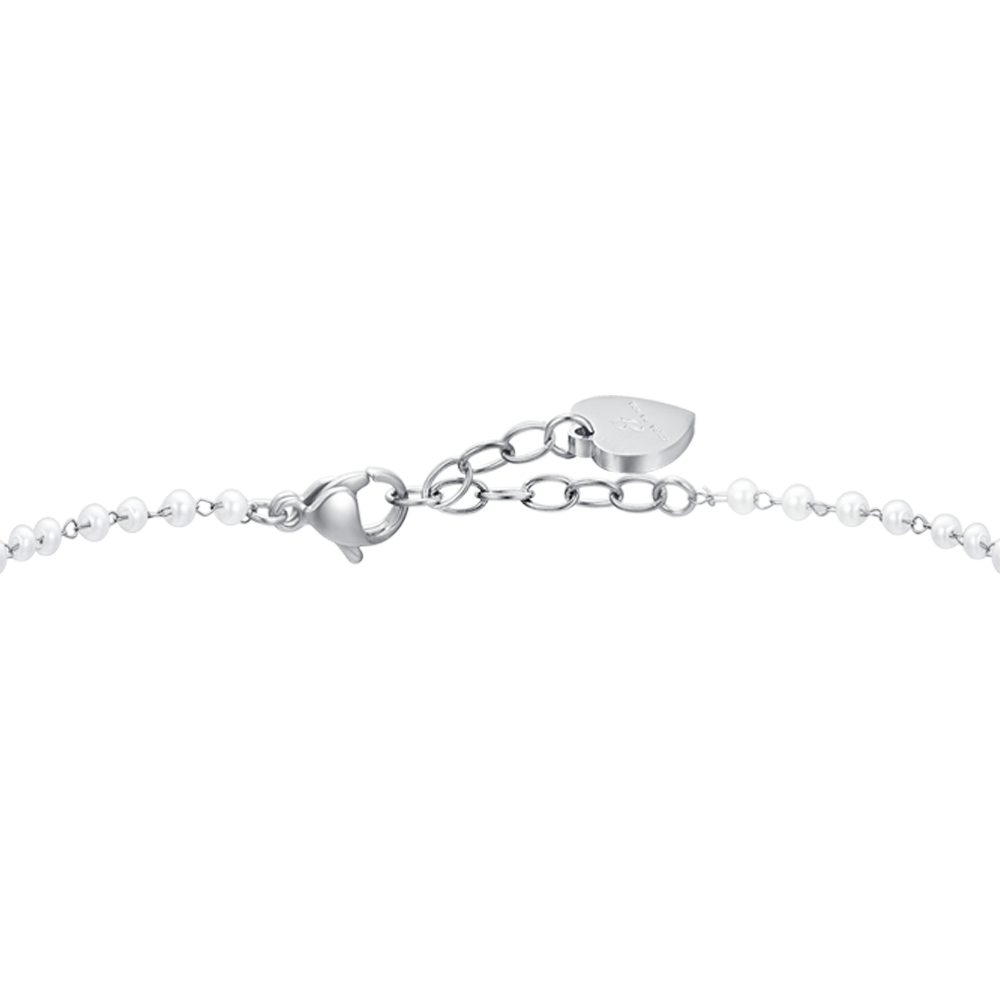 WOMEN STEEL ANKLET PEARLS AND BUTTERFLIES