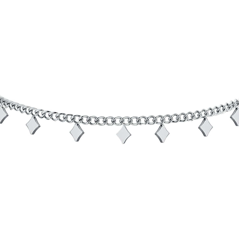 WOMEN'S STEEL ANKLET WITH DIAMONDS