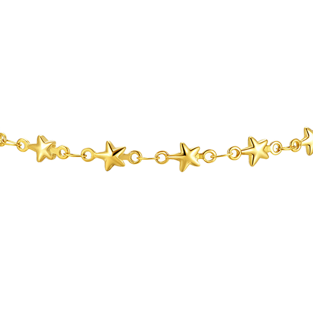 IP GOLD STEEL WOMEN'S ANKLET WITH STARS