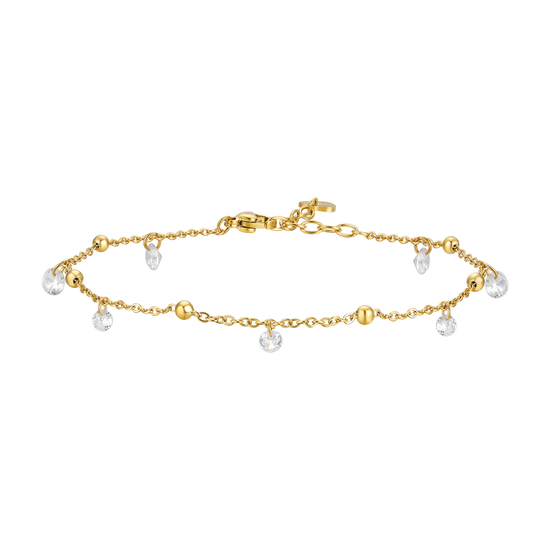 CAVIGLIERA DONNA IN ACCIAIO IP GOLD CON ZIRCONI BIANCHI