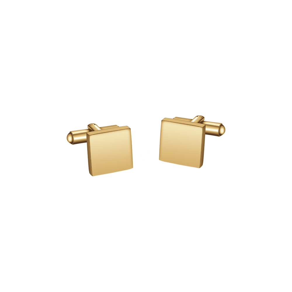 GEMELLI UOMO IN ACCIAIO  IP GOLD QUADRATO